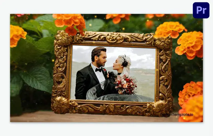 Beautiful Floral Wedding Invitation 3D Slideshow